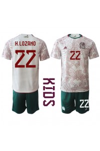 Fotbalové Dres Mexiko Hirving Lozano #22 Dětské Venkovní Oblečení MS 2022 Krátký Rukáv (+ trenýrky)